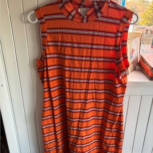 Vintage Orange and Red Striped Dress